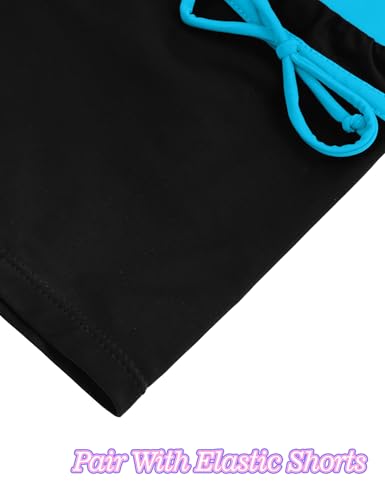 Image of Girls Swimsuits 2 Piece Summer Boyshort Bathing Suit Rash Guard Swimwear for Kids Child Beach with Sun Protection