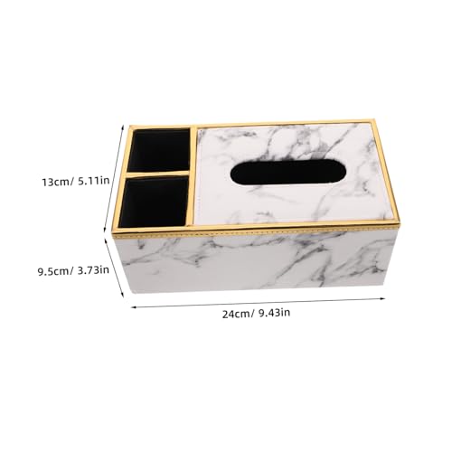 Boîte à mouchoirs similicuir Alipis lot de 2 avec rangement bureau - 3