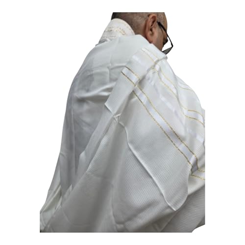 Tallit hebreo Yaliland de acrílico con Atara y flecos Tzitzit para rezar en la sinagoga