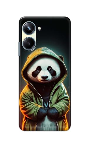 Image of Printed Hard Back Cover Case for Realme 10 Pro 5G Back Cover (Cartoon Panda) -1111