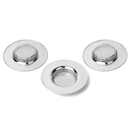 Qinglele Colador de desagüe, colador de Fregadero de Cocina, colador de Acero Inoxidable, para Evitar obstrucciones, diámetro Exterior de 7 cm, 3 Unidades (pequeño)