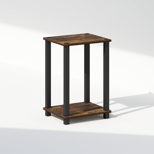 Image of Furinno Simplistic Night Stand, 2-Tier Small Nightstand with Open Shelf, Toolless Assembly Bedside Table, End Table, Side Table, for Bedroom, Closet, Dorm, Amber Pine