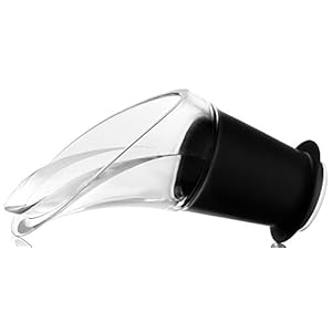 Vacu Vin Crystal Wine Server/Pourer, Set van 2 – Zwart