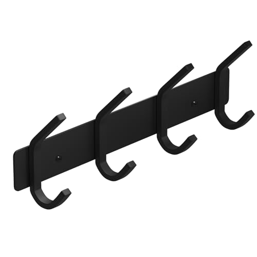 Image of VAEHOLD Wall Hooks, Heavy Duty Aluminum Towel Hooks for Hanging Coat, Hat, Key, Clothes, Closet Hook Wall Mount for Kitchen, Bathroom, Office ( inchC inch Shape Coat 4 Hooks 1 Pack)