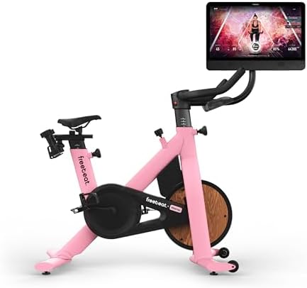 Freebeat Smart Exercise Bike, Auto Resistance, 21.5″ HD TouchScreen, Personal Trainer Algorithm, Small Spaces, Swiss Design, Top Instructors, Bluetooth