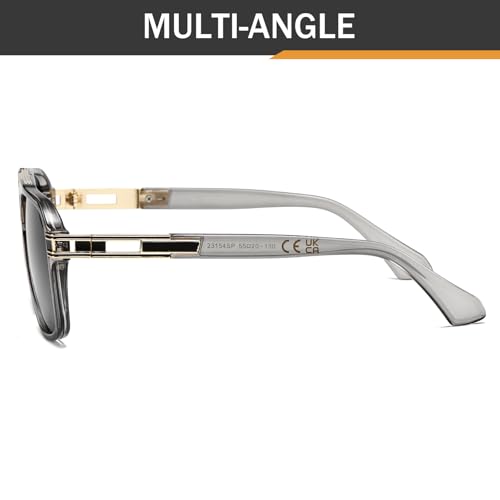 Retro Polarized Square Sunglasses Men Women Vintage Pilot Rectangular Metal Designer Style Shades Eyewear4