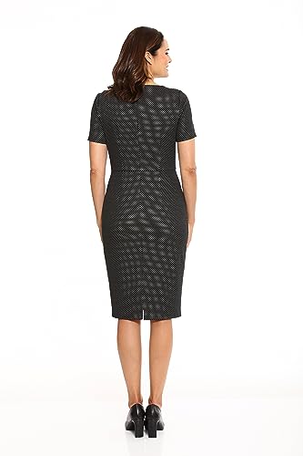 London Times Women's Sheath Dress with Draping and Bow and Twist Detail at Neck3