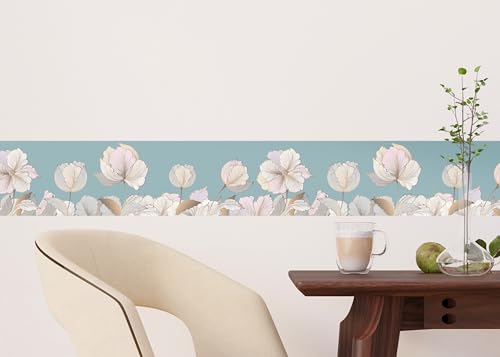 AG Design Selbstklebende Bordüre Wilder Blumen, AWB 8262 | Wasserfest Dekoration für Wände, Möbel, Tapeten, Wandverkleidungen und Türen, Folie, Mehrfarbig | Breite 500 cm x Höhe 13.8 cm