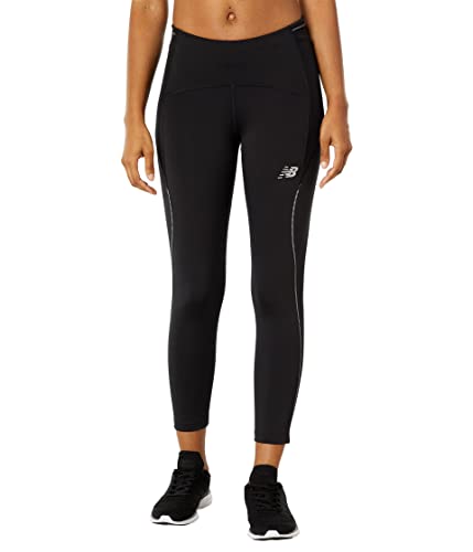 New Balance Women's Impact Run Crop Tight, Black, Medium