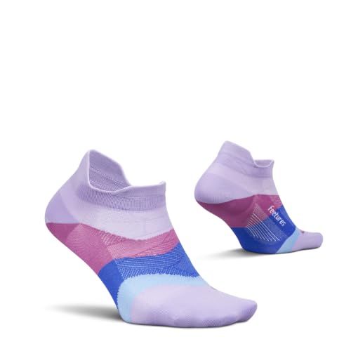 Image of Feetures Elite Ultra Light No Show Tab Ankle Socks - Sport Sock with Targeted Compression - Wild Bloom, Small (1 Pair)