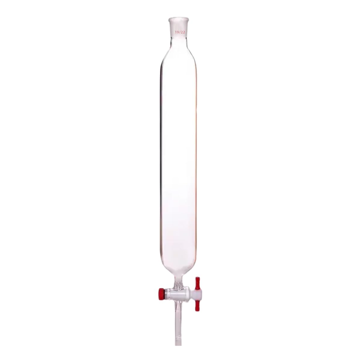 Kolumna chromatograficzna ze szkła borokrzemianowego z zaworem PTFE - średnica zewnętrzna 46 mm do precyzyjnego rozdziału |(19/22 203mm)