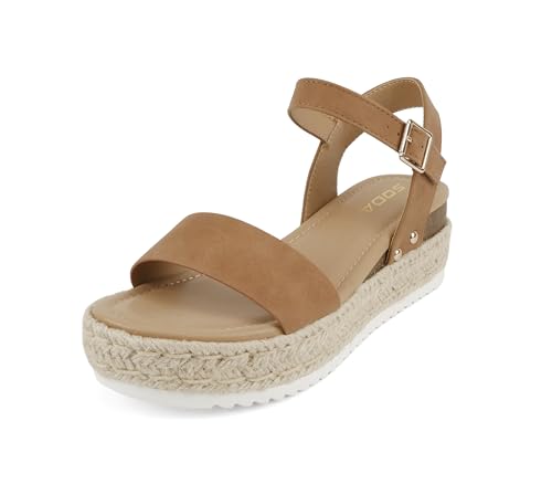 Image of Soda CLIP ~ Women Open Toe Ankle Strap Platform Espadrille Sandal