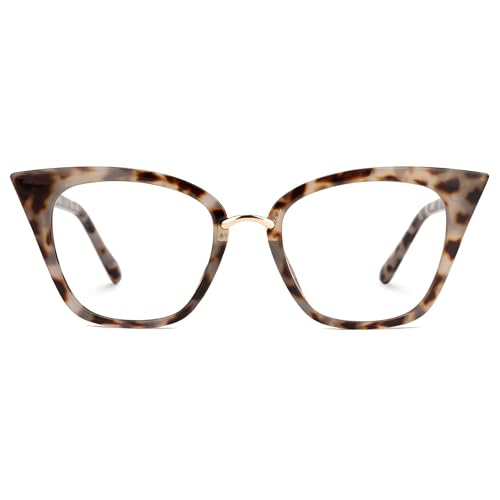 Zeelool Cat Eye Glasses Frame for Women with Non-prescription Clear Lens Chandrika ZOP01899-05 Tortoise