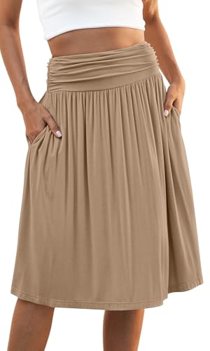 Naggoo Skirt with Pockets for Women Knee Length...