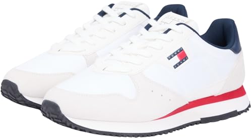 Tommy Jeans Uomo Tjm Eva Runner Pelle Em0em01649Low Top, Blu RWB, 40 EU - Immagine 3
