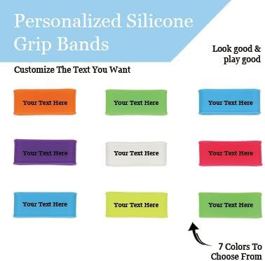 Miniatura 2 de Bandas de agarre de paleta de pickleball personalizadas, empuñaduras de goma antideslizantes con nombre personalizado, opciones multicolor para