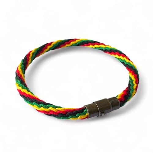 Rasta Plaided Hippie Bracelet - Friendship Black Rasta Cord Bracelet - Leather Cotton Braided Bob Marley Wristband2