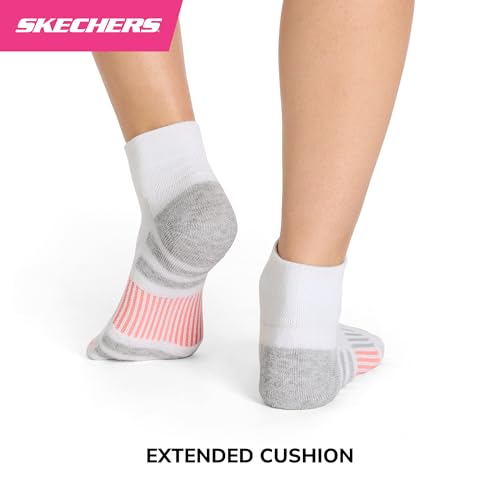 Image of Skechers Women's 8-pack Work Collection High Quarter Crew Socks, Extra Cushion & Mesh Ventilation