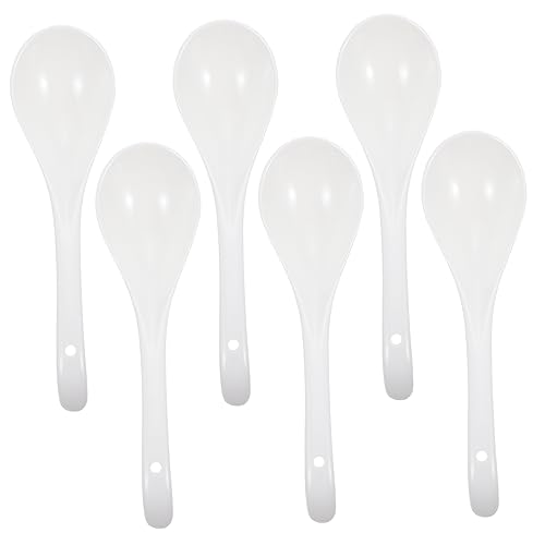 Cabilock 6Pcs Soup Spoons Elegant Design for Home Dining Kitchen Supplies for Soup and Rice Serving Stylish Decor