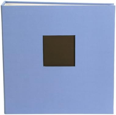 American Crafts 8-1/2-Inch by 11-Inch D-Ring Cloth Scrapbooking Album, Sky