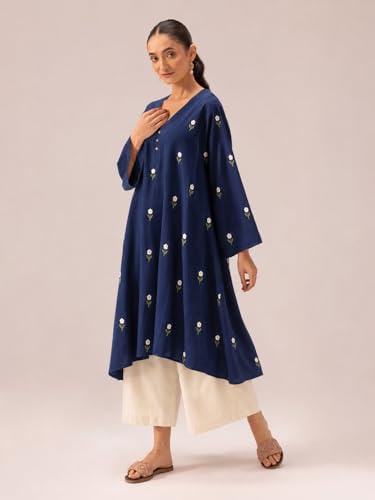 Image of ANNI DESIGNER Viscose Blend Kurta for Women | Kurti Set Woman | Kurta with Palazzo | A Line Printed Co Ord Outfit | Cord Ethnic Suit | Indian Office Party Traditional Clothing Fashion Premium Look