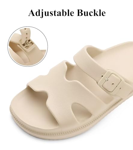 Image of Haifago Women's Platform Sandals with Arch Support, Summer Beach Slides Adjustable Buckle Comfortable Lightweight EVA Slip on Slide