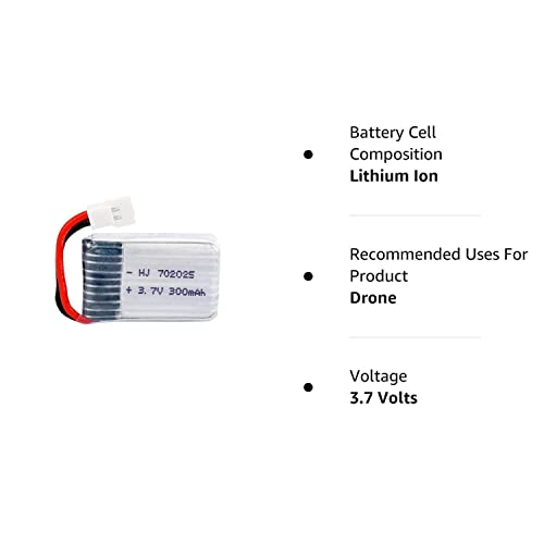 Lipo Rechargeable Battery 3.7V/300mAh KP 702030 for RC Drone