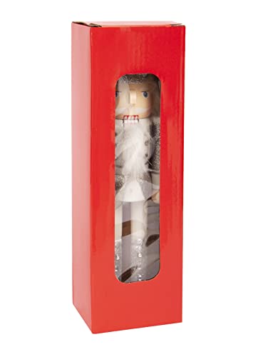 Ciao Christmas Nutcracker Toy Soldier Swordsman (24cm) Wooden Glittery Decoration, Black/Gold