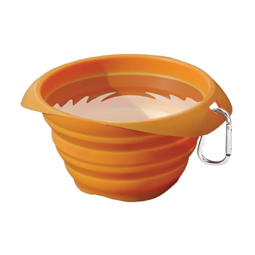 Kurgo Collaps-A-Bowl for Dogs, Collapsible Travel Dog Bowl, Pet Food & Hiking Water Bowl, Food Grade Bowl for Dogs, Travel Accessories for Pets, Includes Carabiner (24 oz, Orange)