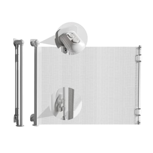 ベビーゲート ロール式 安全ゲート ペットフェンス 伸縮式 ペット用 取り付け簡単 階段 ペットバリア 出入り口 廊下 階段 室内外兼用 (グレー,87*150CM)