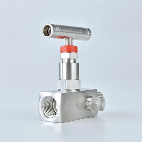 Válvula de aguja para controlar presión de 6000 PSI con sistema de alivio seguro 3/4" 4