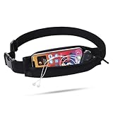 USHAKE Slim Running Belt for Women Men-Runners Phone Holder Fanny Pack, Adjustable, Bounce Free Waist Pouch bag for Workout, Money Belt, Run Gear Accessories Black Nude