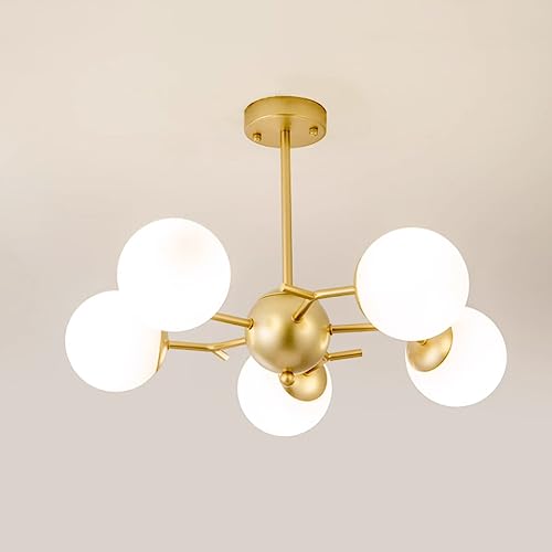 Plafonnier de chambre à coucher moderne solution gain de place en verre