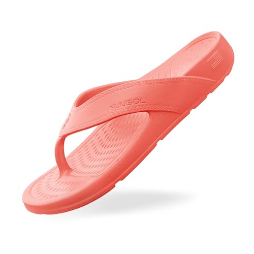 Image of NUUSOL Unisex Cascade Flip Flops; Non-Slip Hiking /Plantar Fasciitis Footwear; Soft Cushion, Lightweight & Comfortable; Arch Support & Textured Footbed, Pain Relief for Joint, Neck & Back Injuries