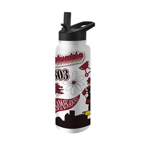 Image of Logo Brands NCAA Native 34 oz Quencher Water Bottle - | Local Icons Design | Double-Wall Insulated| Leak-Proof Lid & Built-In Straw