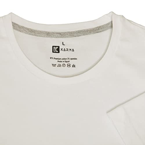 Karma Set of (3) Premium Cotton Crew Neck Undershirt - White4