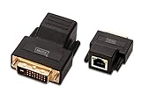 Garantie Fabricant: 1 an(s) DIGITUS DVI Extender - Kit (émetteur/récepteur) - portée jusqu\'à 70 m - câble Patch UTP (Cat 5e/6) - résolution jusqu\'à 1920x1200 Pixels - Noir