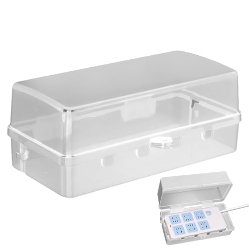 Syengery Caja de regletas para exteriores - Almacenamiento de regleta de enchufes impermeable para exteriores,Caja de enchufe a prueba de intemperie, caja de enchufe de conexión de cable