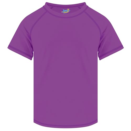 Image of Semois Boys Rash Guard Swim Shirt Short Sleeve Swimwear Toddler Kids Youth Rashguard Water Shirt UPF+ 50 Quick Dry Shirt
