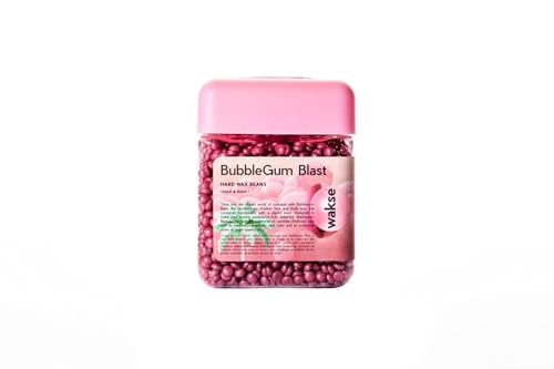 wakse Bubble Gum Blast Hard Wax Beans, 12.8oz, Pink, For Face and Body Hair Removal