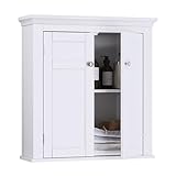 Spirich Bathroom Cabinet Wall Mounted, Hanging Bathroom Storage Cabinet Over Toilet, Medicine Cabinet with Doors and Shelves (White)