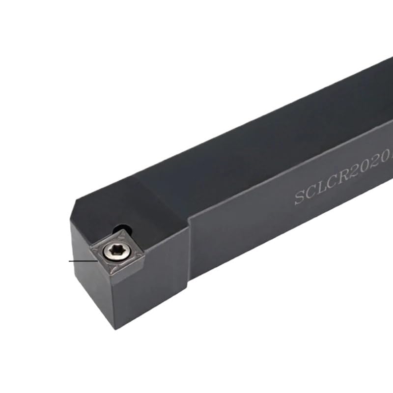 1pc CNC 10mm 12mm SCLCR-1010H06 External Turning Tool Holder CCMT09 Inserts Lathe Cutter Clamped Steel Tool for Lathe(SCLCL-1010H06)