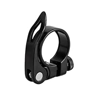 Fahrrad Sattelklemme mit Schnellspanner Aluminium Legierung Sattelklemme,Sattelklemme Schnellspanner Sattelstütze Sattelstützenklemme für Rennrad und MTB (Schwarz, 31.8mm)