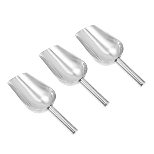BAZEITFLOW Pala para Hielo De Acero Inoxidable 10 Pulgadas Multifuncional para Granos De Café y Harina Utensilio De Cocina para Hogar, Restaurante y Buffet Juego De 3 Piezas