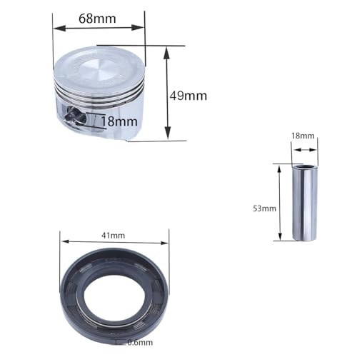 Hippotech 68 mm Kolbendichtungsset für Honda GX160 GX200 168F 5,5/6,5HP Motor