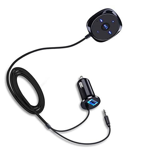 Receptor inalámbrico para coche con base magnética y cargador de audio para encendedor