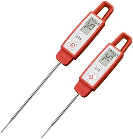 Lavatools PT09 Combo Pack Super-Quick Commercial Grade Digital Thermometer for Cooking, Meat, Candy, Candle, Liquid, Oil, 4.5" & 3" Probe, Splash Proof, °C/°F Toggle, Hold Function - Sambal