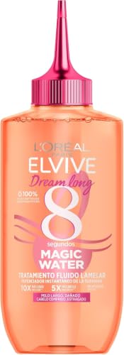 L'Oréal Paris Tratamiento Capilar Fluido Con Tecnología Lamelar, Con aclarado, Para Pelo Largo y Dañado, Cabello Hidratado, Suave y Brillante, Elvive Dream Long Magic Water, 200ml