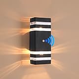 SHXIETR Dusk to Dawn Sensor Outdoor Wall Lights, Upgrade Up Down Porch Lanterns,10W LED 3500K Warm P