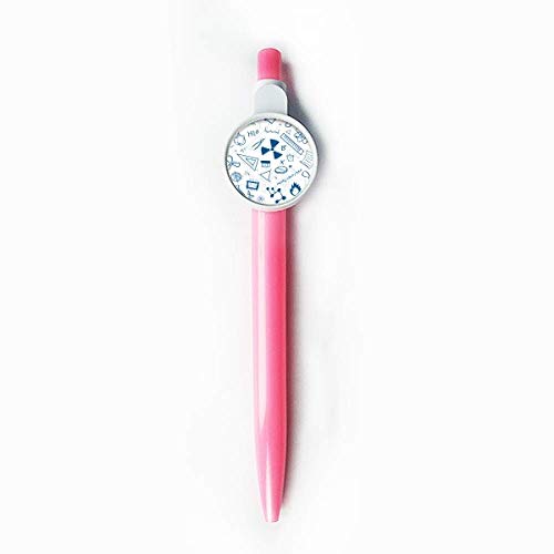 Stylo-bille rétractable encre bleue motif symbole chimie physique et science
